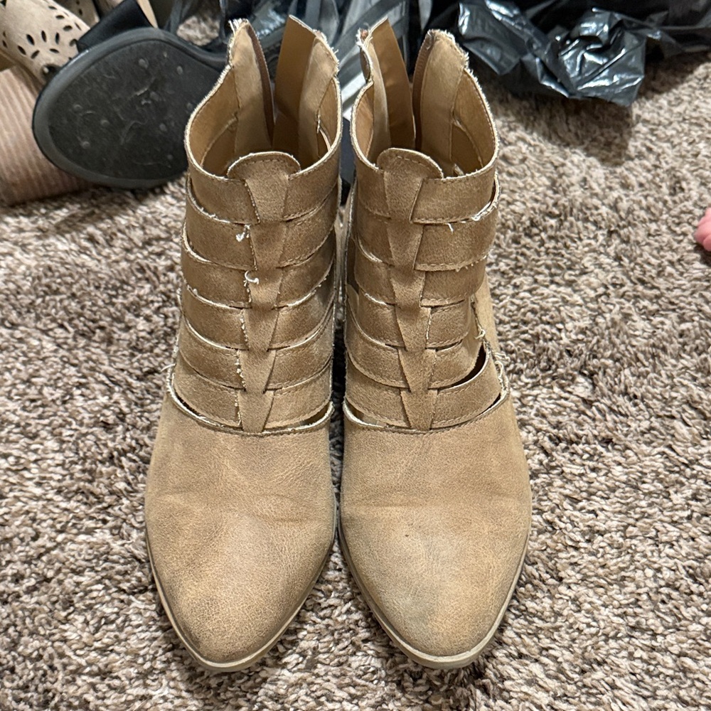 Fergalicious Tan Ankle Booties